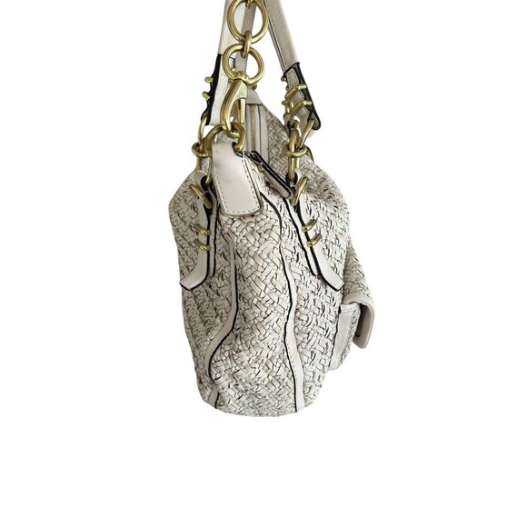 Coach Kristin Pinnacle Woven Leather Laila Large Satchel L1169-29341 Cream - Picture 5 of 16